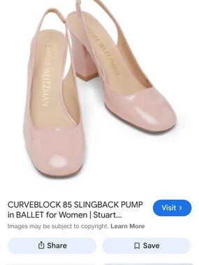 Stuart Weitzman Blush Patent Slingback Block Heels